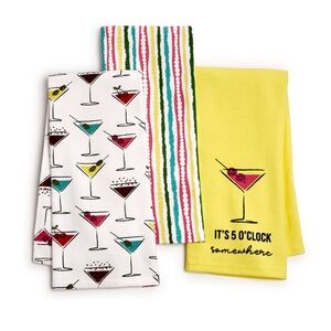 3-Pack Cotton Martini Towels Set